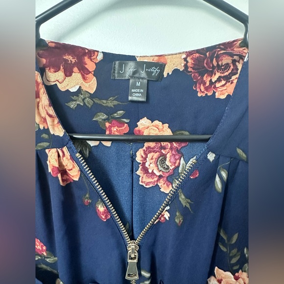 Floral Longsleeve Peplum Top - Picture 5 of 5